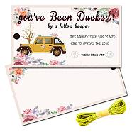 CREATCABIN 50Pcs Paper Card, Greeting Card, Duck Theme Card, Rectangle, Floral Pattern, 87.5x50mm(AJEW-CN0001-37H)