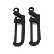 Spray Painted Alloy Pendants, Long-Lasting Plated, Lead Free & Cadmium Free, Saw, Black, 30.5x8x3.5mm, Hole: 1.6mm(PALLOY-K003-20)