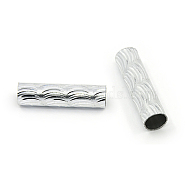 Aluminum Beads, Tube, Silver, 29x8mm, Hole: 6.5mm(X-ALUM-D003-02)
