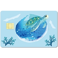 PVC Plastic Waterproof Card Stickers, Self-adhesion Card Skin for Bank Card Decor, Rectangle, Turtle, 186.3x137.3mm(DIY-WH0432-023)