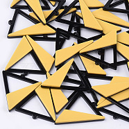 Cellulose Acetate(Resin) Big Pendants, Triangle, Gold, 51x42.5x5mm, Hole: 2mm(X-KY-S157-49F)