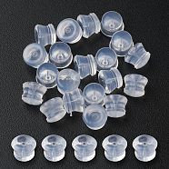 Silicone Bell Ear Nuts, Earring Backs, for Stud Earring Making, Clear, 5.5x4.5mm, Hole: 1mm(SIL-YW0001-08)