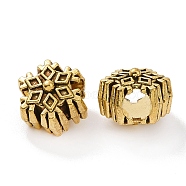 Tibetan Style Alloy European Beads, Large Hole Beads, Christmas Snowflake, Antique Golden, 12x10.5x9.5mm, Hole: 4.4mm, about 469pcs/1000g(FIND-H038-07AG)