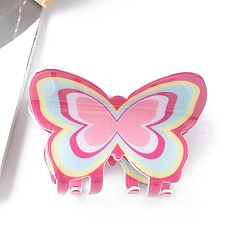 Butterfly PVC Claw Hair Clips, Hair Accessories for Women & Girls, Camel, 68x46x55mm(PW-WG60625-05)