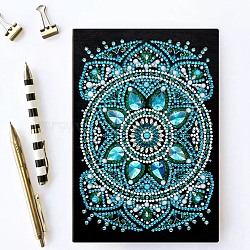 DIY Diamond Painting Notebook Kits, Including Notebook, Resin Rhinestones, Diamond Sticky Pen, Tray Plate and Glue Clay, Flower Pattern, 207x142x8mm, 50 pages/book(DIAM-PW0003-032)