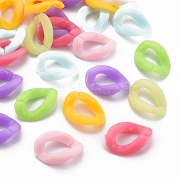 Opaque Acrylic Linking Rings, Quick Link Connectors, For Curb Chains Making, Twist, Mixed Color, 18.5x13.5x4mm, Inner Diameter: 5x10mm, about 1300pcs/500g(SACR-T357-02B)