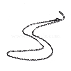 304 Stainless Steel Rolo Chain Necklace for Men Women, Gunmetal, 15.67 inch(39.8cm)(NJEW-K245-022C)