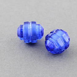 Transparent Acrylic Beads, Bead in Bead, Twist, Blue, 10x8mm, Hole: 2mm, about 1600pcs/500g(TACR-S084-10mm-12)
