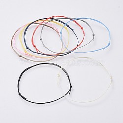 Adjustable Flat Waxed Polyester Cords Bracelet Making, Mixed Color, 8 inch~11-7/8 inch(20.4~30cm)(AJEW-JB00508)