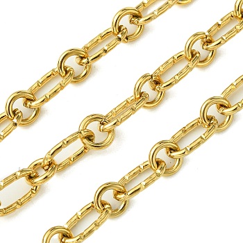 Ion Plating(IP) 304 Stainless Steel Chains, Unwelded, with Spool, Golden, 12x6.5x1.5mm