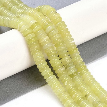 Natural Lemon Jade Beads Strands, Rondelle, 6~6.5x2~2.5mm, Hole: 1mm, about 181~191pcs/strand, 15.16~15.35''(38.5~39.1cm)