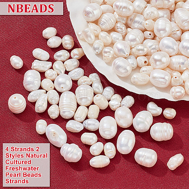 4Strands 2 Styles Natural Cultured Freshwater Pearl Beads Strands(PEAR-NB0001-64)-3
