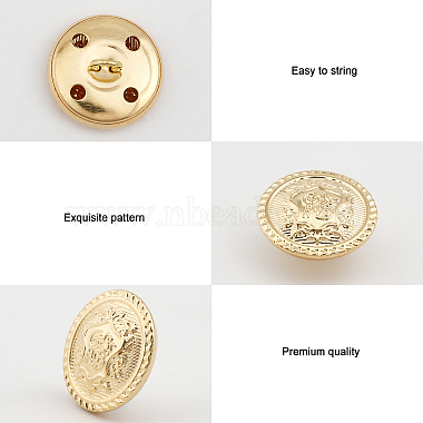 48Pcs 12 Styles Retro Style Brass Buttons(BUTT-FG0001-11B)-5