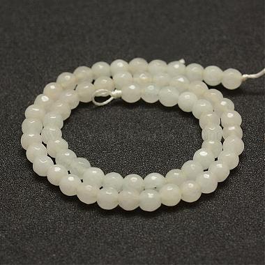 Facette natürlichen weißen Jade Perlen Stränge(G-F448-6mm)-2