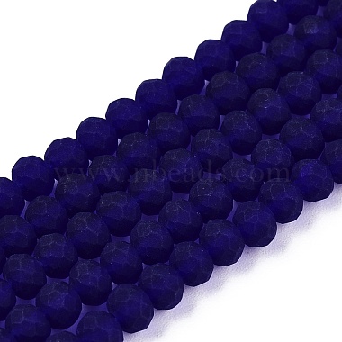 Blue Violet Rondelle Glass Beads