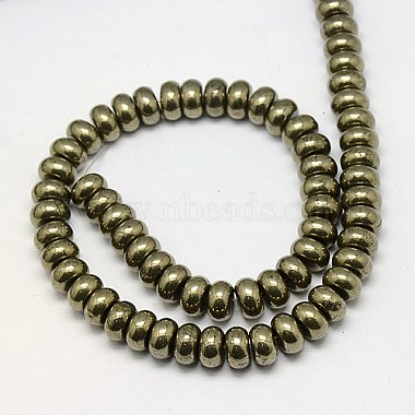 Natural Pyrite Beads Strands(G-L032-10X6mm-01)-3
