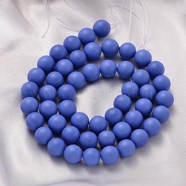 Round Shell Pearl Frosted Beads Strands(BSHE-I002-8mm-M)-2