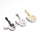 Valentine's Couple Jewelry 304 Stainless Steel Rhinestone Flat Round and Musical Note with Word Love You Pendants(STAS-E090-74)-1