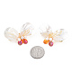 Брошь в виде бабочки из натуральных белых ракушек и жемчуга(JEWB-T004-01G)-5