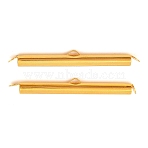 Iron Slide On End Clasp Tubes, Cadmium Free & Lead Free, Slider End Caps, Golden, 5.5x40x4mm, Hole: 1mm, 3.2mm inner diameter(IFIN-R212-4.0cm-G)