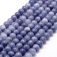 Natural White Jade Imitation Aquamarine Beads Strands, Round, Dyed, Medium Purple, 8mm, Hole: 1mm, about 45pcs/strand, 14.7 inch(G-F364-15-8mm)