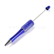 Beadable Pen, Plastic Ball-Point Pen, with Iron Rod & Rhinestone, for DIY Personalized Pen with Jewelry Beads, Medium Blue, 150~154x14mm(MAK-A018-03A)