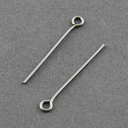 304 Stainless Steel Eye Pin, Stainless Steel Color, 45mm, Hole: 2mm, Pin: 0.7mm(STAS-R045-45mm)
