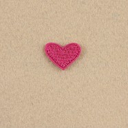 Computerized Embroidery Cloth Iron on/Sew On Patches, Costume Accessories, Appliques, Heart, Deep Pink, 25.5x19mm(X-DIY-F038-C02)
