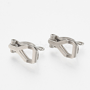 304 Stainless Steel Clip-on Earring Findings, Stainless Steel Color, 12x6x9mm, Hole: 1mm(STAS-T037-02)