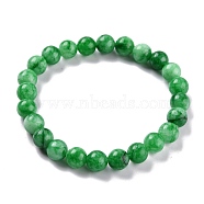 Dyed Natural Jade Beads Stretch Bracelets, Round, Medium Sea Green, Inner Diameter: 2-1/4 inch(5.7cm), Bead: 8~8.5mm(BJEW-G633-B-08)