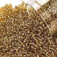 TOHO Round Seed Beads, Japanese Seed Beads, (22B) Silver Lined Medium Topaz, 11/0, 2.2mm, Hole: 0.8mm, about 5555pcs/50g(SEED-XTR11-0022B)