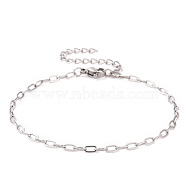 304 Stainless Steel Cable Chain Bracelet for Men Women, Stainless Steel Color, 7 inch(17.7cm)(BJEW-E031-05J-P)