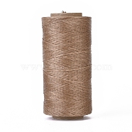 Waxed Polyester Cord, Micro Macrame Cord, Waxed Sewing Thread, Flat, Camel, 0.8mm, about 284.33 yards(260m)/roll(YC-I003-A26)