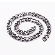 Handmade UV Plating ABS Plastic Curb Chain, Twisted Chains, Gunmetal, Links: 33x25x8mm, 39.37 inch(1m)/strand(AJEW-JB00948-01)