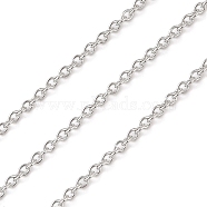 Rhodium Plated 925 Sterling Silver Cable Chains, Soldered, Platinum, 2.5x2x0.5mm(STER-E072-02P-06)