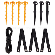 AHANDMAKER Tree Stake Kit, Tree Support Straps with Strong Rope Plant Support Anchors Professiona, with Plastic Threaded Claw Nails Accessorie, Mixed Color, 200x45x10mm(TOOL-GA0001-44)