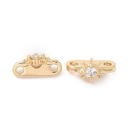 Brass Pave Clear Cubic Zirconia Slide Charms, Helm, Real 18K Gold Plated, 5.5x10x4.5mm, Hole: 1.4mm(KK-G465-37G)