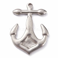 304 Stainless Steel Pendants, Anchor, Stainless Steel Color, 33x25x3mm, Hole: 1.8mm(STAS-O140-03P)