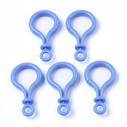 Opaque Solid Color Bulb Shaped Plastic Push Gate Snap Keychain Clasp Findings, Royal Blue, 57.5x32x12mm, Hole: 6mm(KY-T021-01C)