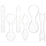DIY Leather Keychain Acrylic Templates, Clear, 95~100x15~38x3mm, Hole: 1~2mm, 6pcs/set(FIND-WH0420-105B)