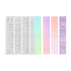 Rectangle DIY Bookmark Silicone Molds, Resin Casting Molds, for UV Resin, Epoxy Resin Craft Making, White, 147x123x5mm, Hole: 3mm, Inner Diameter: 140x24.5mm(X1-DIY-G113-01B)
