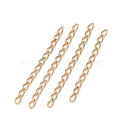 Ion Plating(IP) 304 Stainless Steel Curb Chains Extender, Golden, 25mm, Link: 3x1.6x0.4mm(STAS-WH0032-02A-G)
