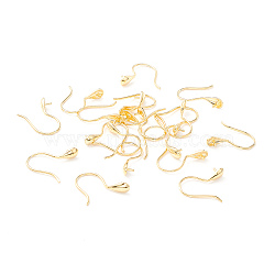 925 Sterling Silver Earring Hooks, For Half-drilled Beads, Teardrop, Real 18K Gold Plated, 16~16.5x3.5mm, 21 Gauge, Pin: 0.7mm and 0.6mm(for half drilled beads)(STER-P047-01B-G)