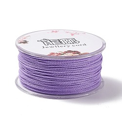 Round Waxed Polyester Cord, Twisted Cord, Medium Orchid, 1mm, about 49.21 Yards(45m)/Roll(YC-C001-01A-11)