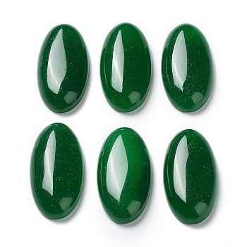 Natural Malaysia Jade Cabochons, Dyed, Oval, Dark Green, 30x15x6mm