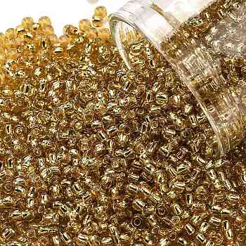 TOHO Round Seed Beads, Japanese Seed Beads, (22B) Silver Lined Medium Topaz, 11/0, 2.2mm, Hole: 0.8mm, about 5555pcs/50g