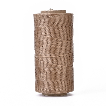 Waxed Polyester Cord, Micro Macrame Cord, Waxed Sewing Thread, Flat, Camel, 0.8mm, about 284.33 yards(260m)/roll