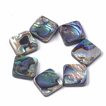 Abalone Shell/Paua Shell Beads, Rhombus, 15.5x15.5x3.5mm, Hole: 1mm