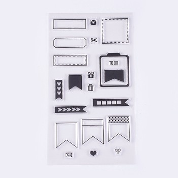 Silicone Stamps, for DIY Scrapbooking, Photo Album Decorative, Cards Making, Label Frame, Clear, 7.5~47.5x8~49mm