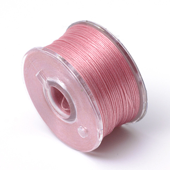 Special Coated Polyester Beading Threads for Seed Beads, Pale Violet Red, 0.1mm, about 50yards/roll